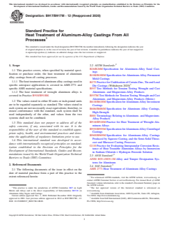 ASTM B917/B917M-12(2020) - Standard Practice for  Heat Treatment of Aluminum-Alloy Castings From All Processes