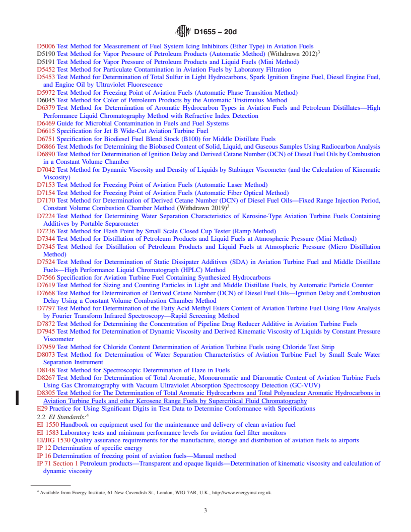 REDLINE ASTM D1655-20d - Standard Specification for Aviation Turbine Fuels