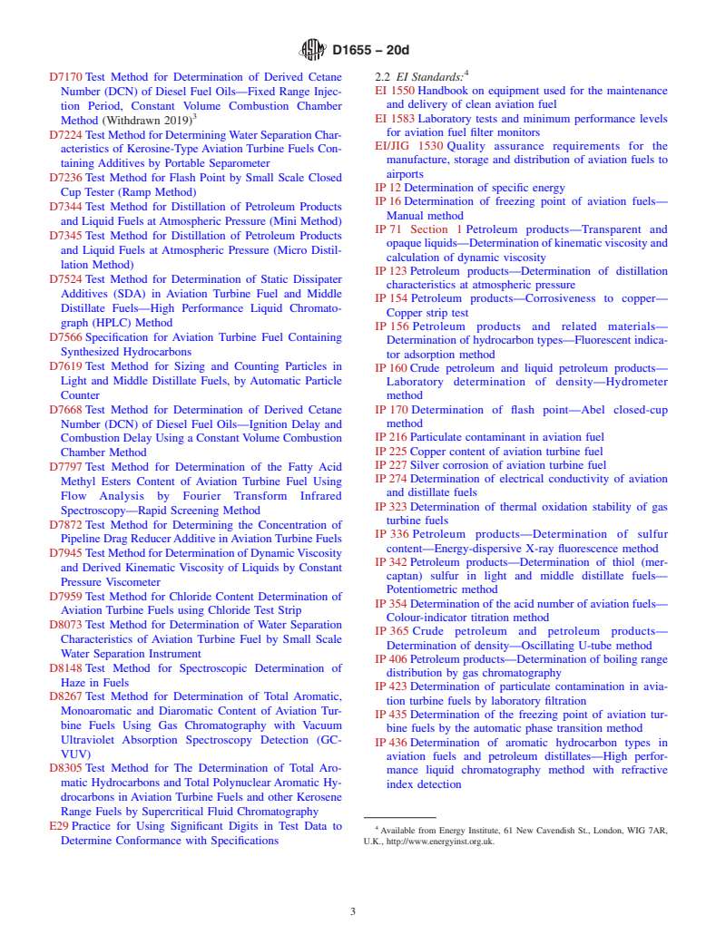 ASTM D1655-20d - Standard Specification for Aviation Turbine Fuels