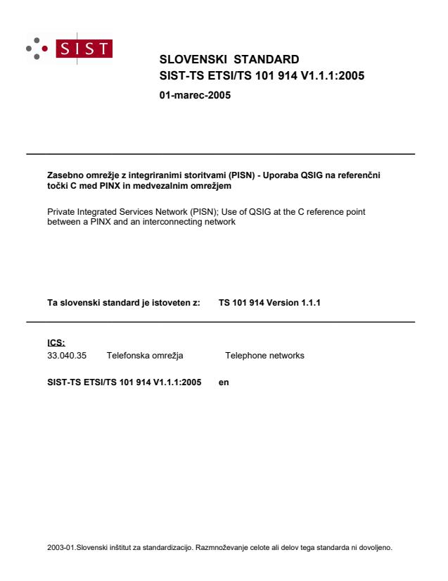 TS ETSI/TS 101 914 V1.1.1:2005
