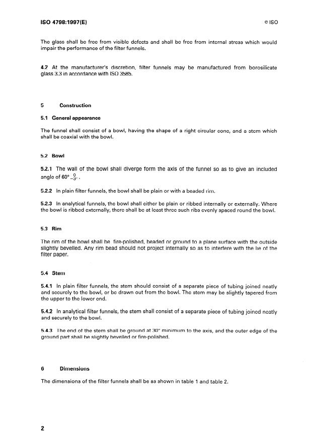 ISO 4798:1997 ISO 4798:1997 - Laboratory glassware -- Filter funnels - Page 4 preview