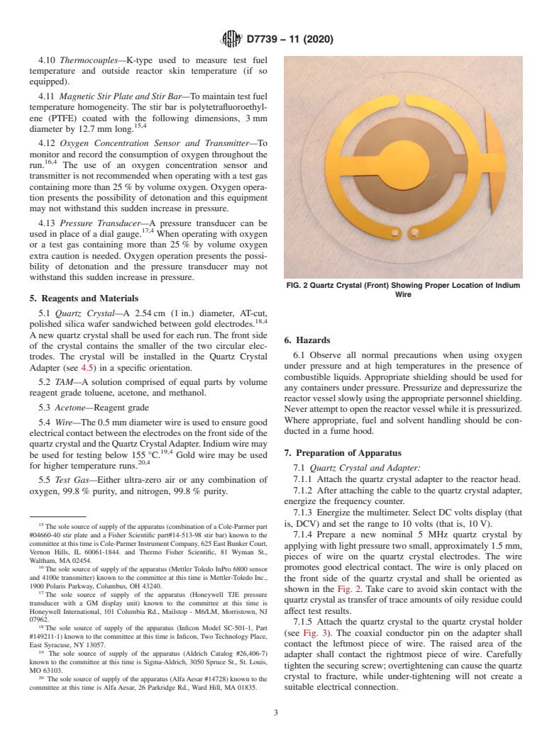 ASTM D7739-11(2020) - Standard Practice for  Thermal Oxidative Stability Measurement via Quartz Crystal  Microbalance