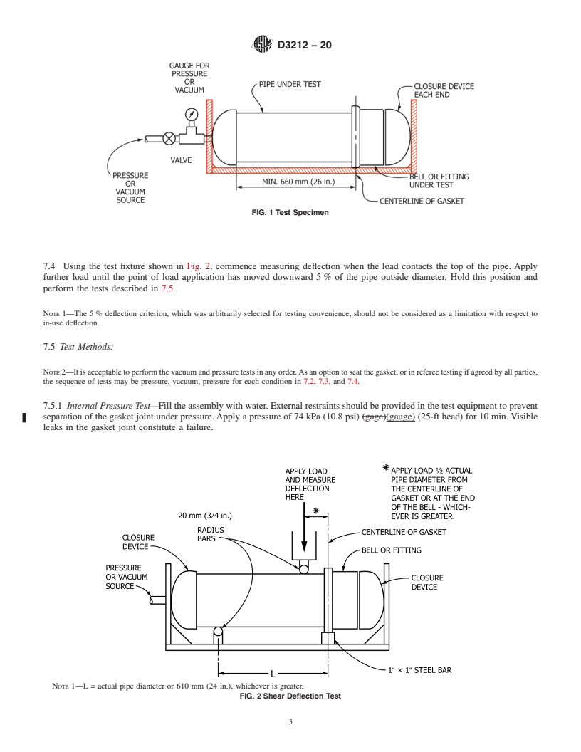 REDLINE ASTM D3212-20 - Standard Specification for Joints for Drain and Sewer Plastic Pipes Using Flexible Elastomeric  Seals