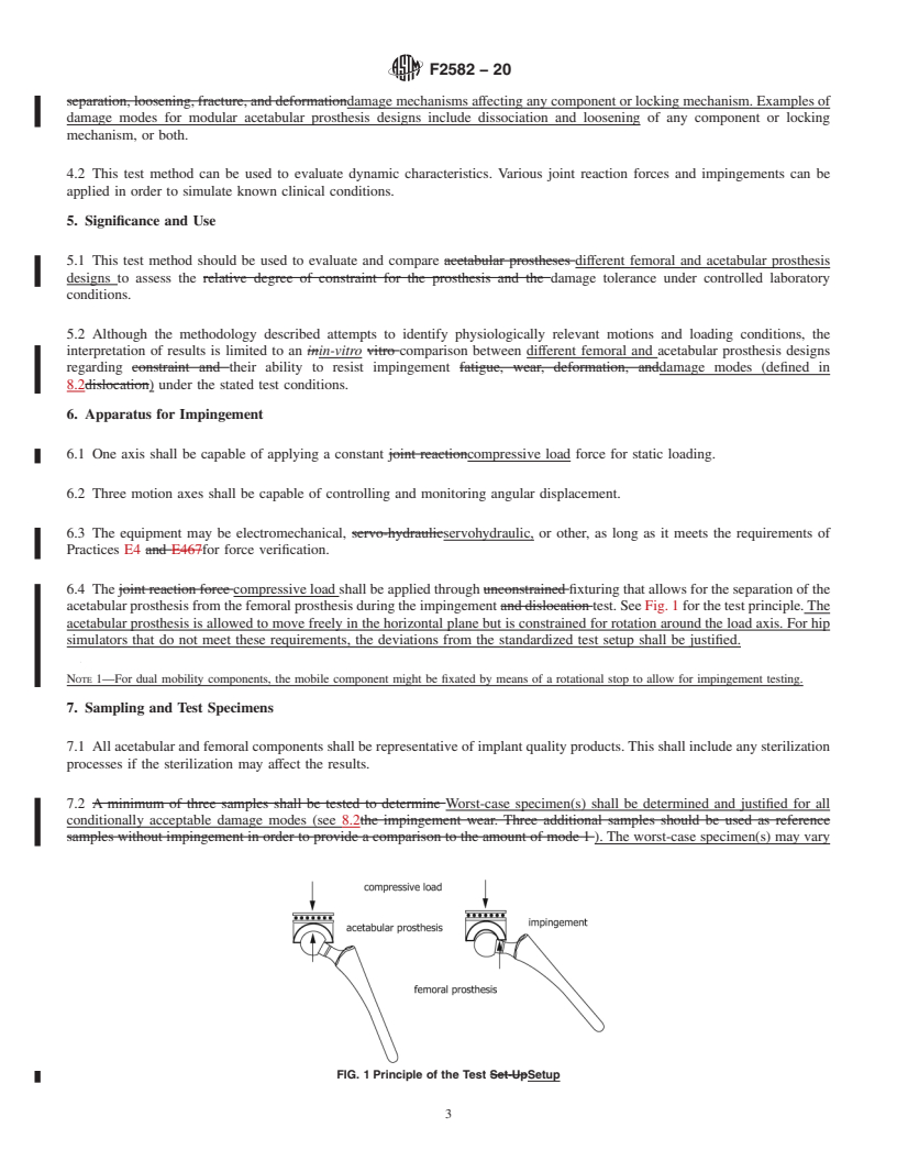 REDLINE ASTM F2582-20 - Standard Test Method for Dynamic Impingement Between Femoral and Acetabular Hip Components