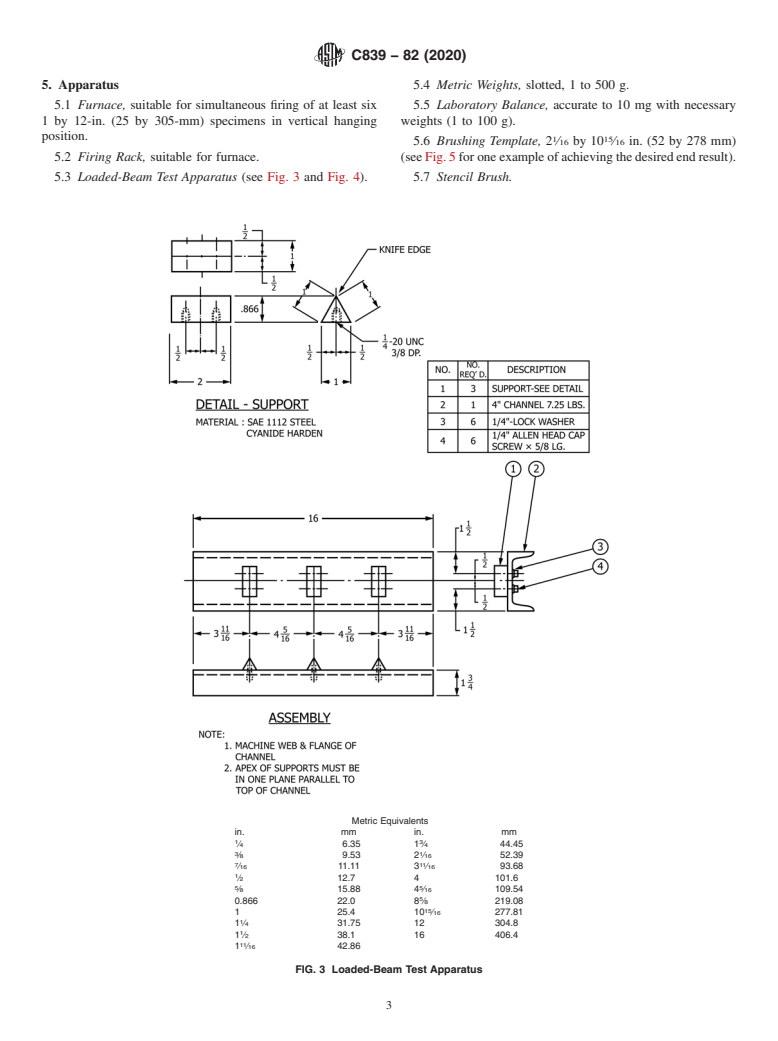 ASTM C839-82(2020) - Standard Test Method for  Compressive Stress of Porcelain Enamels by Loaded-Beam Method