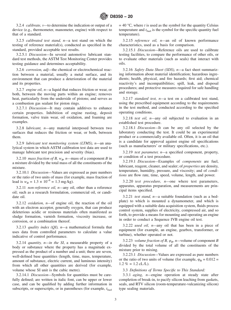 ASTM D8350-20 - Standard Test Method for Evaluation of Automotive Engine Oils in the Sequence IVB Spark-Ignition  Engine