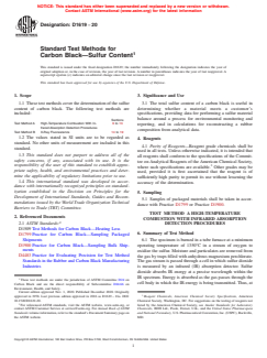 ASTM D1619-20 ASTM D1619-20 - Standard Test Methods for Carbon Black—Sulfur Content