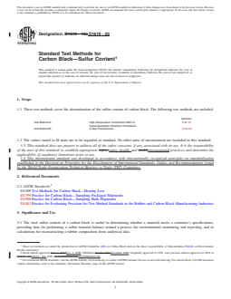 ASTM D1619-20 REDLINE ASTM D1619-20 - Standard Test Methods for Carbon Black—Sulfur Content