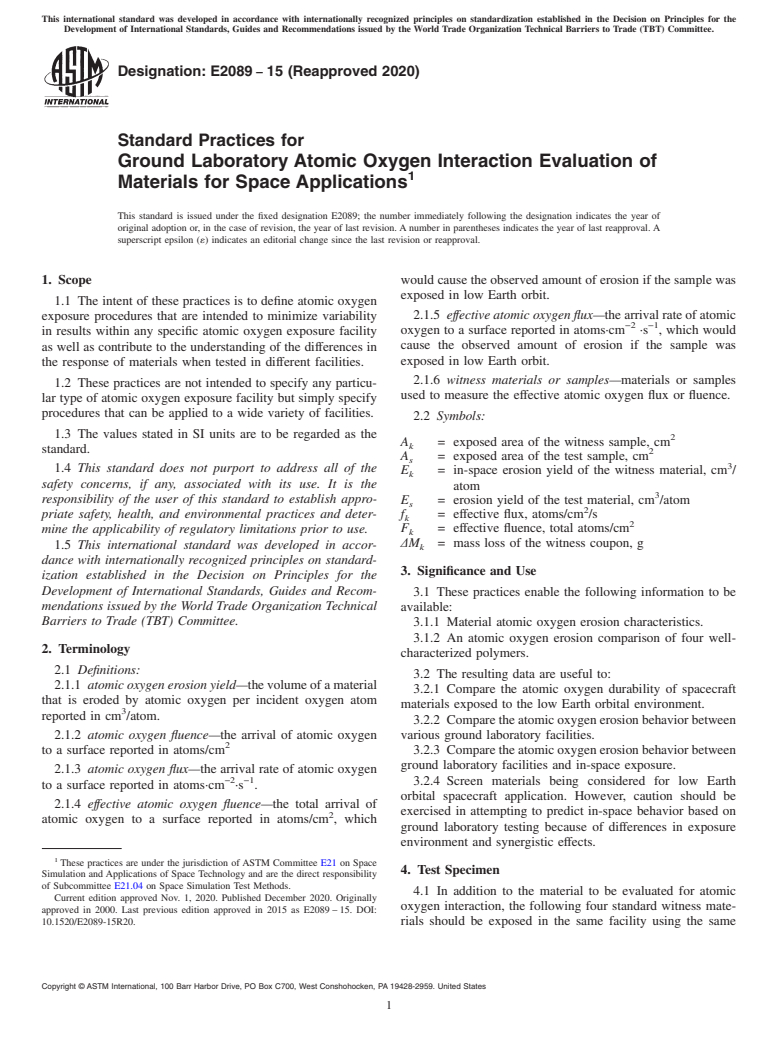 ASTM E2089-15(2020) - Standard Practices for Ground Laboratory Atomic ...