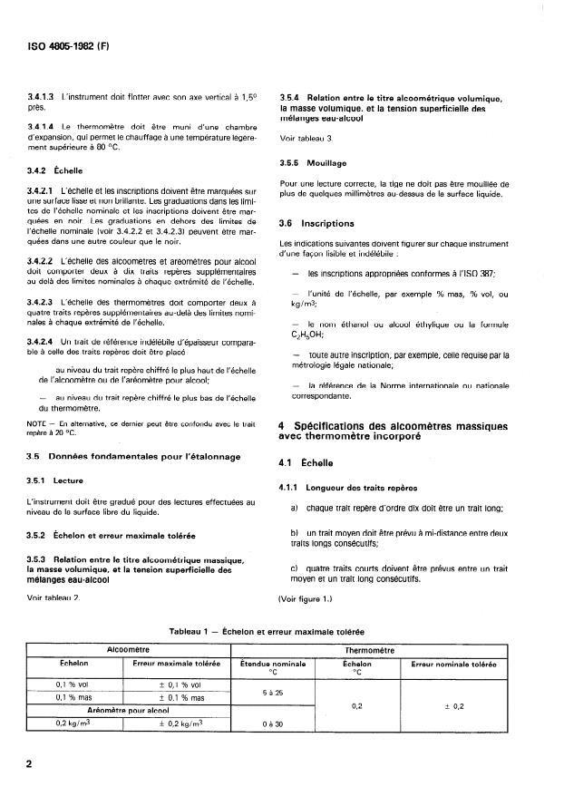 ISO 4805:1982 ISO 4805:1982 - Verrerie de laboratoire -- Alcoometres et aréometres pour alcool avec thermometre incorporé - Page 4 preview