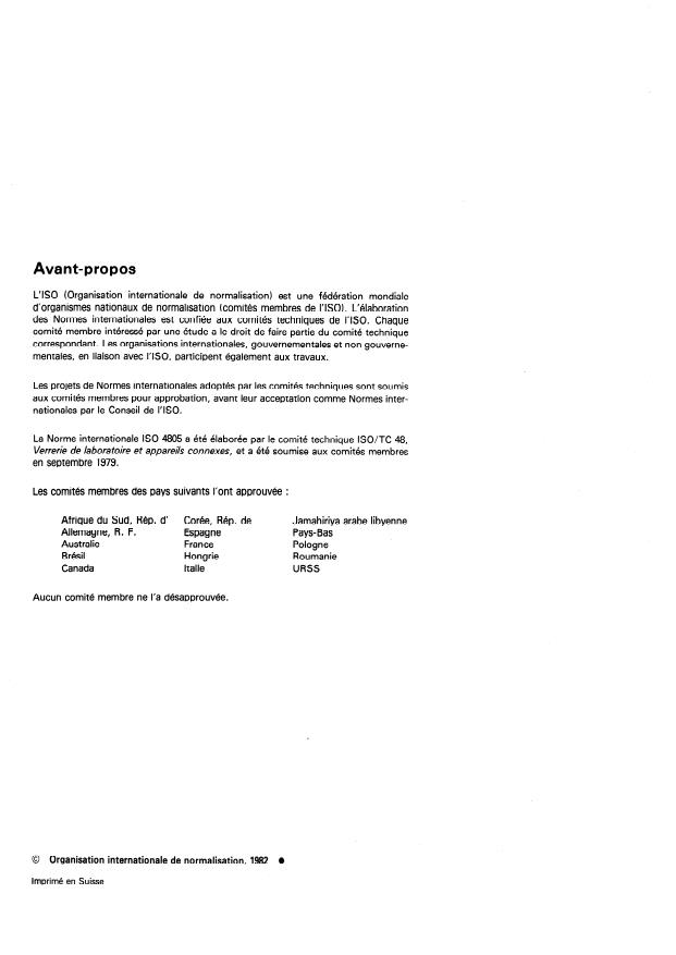 ISO 4805:1982 ISO 4805:1982 - Verrerie de laboratoire -- Alcoometres et aréometres pour alcool avec thermometre incorporé - Page 2 preview