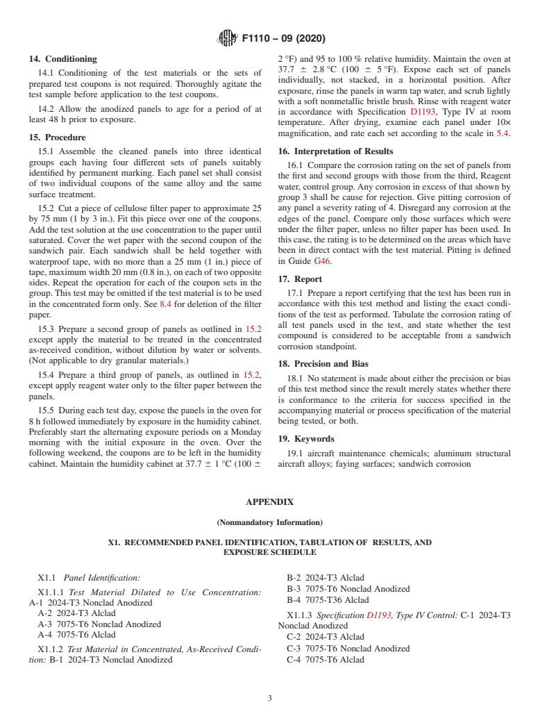 ASTM F1110-09(2020) - Standard Test Method for  Sandwich Corrosion Test