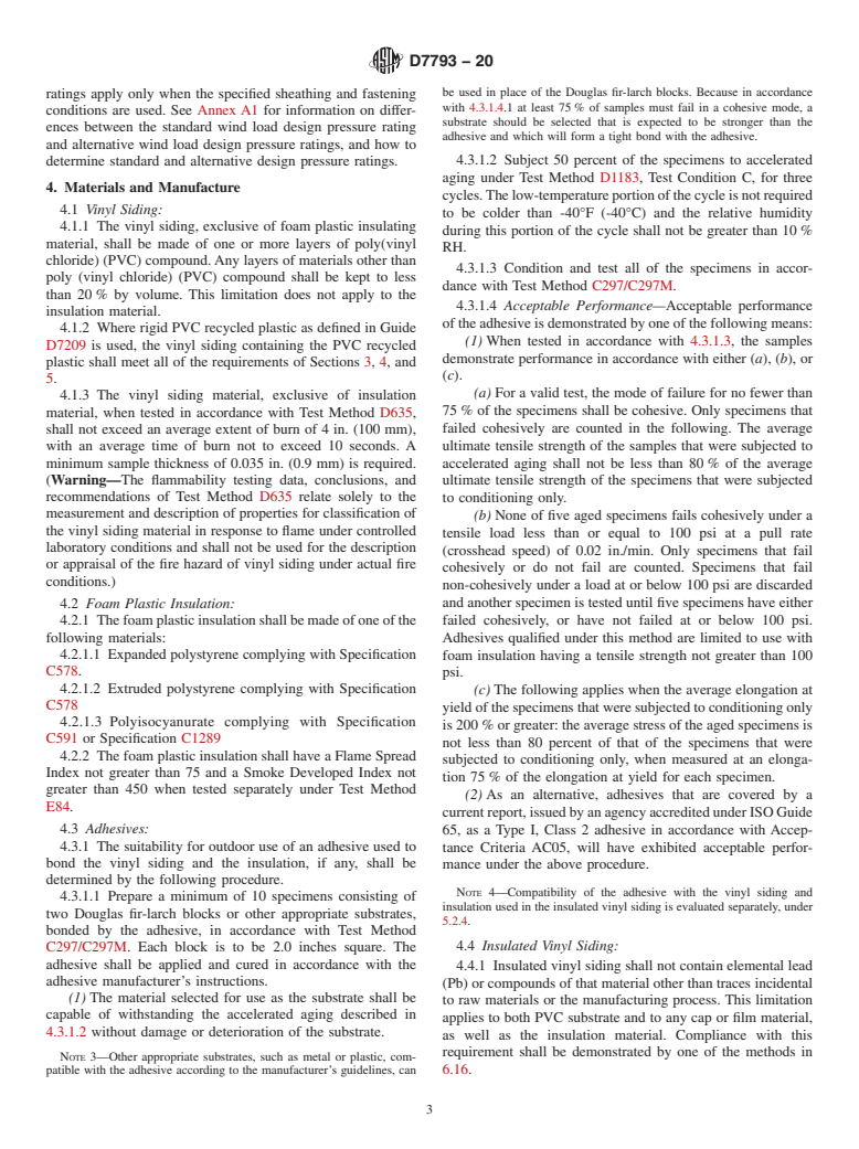 ASTM D7793-20 - Standard Specification for Insulated Vinyl Siding