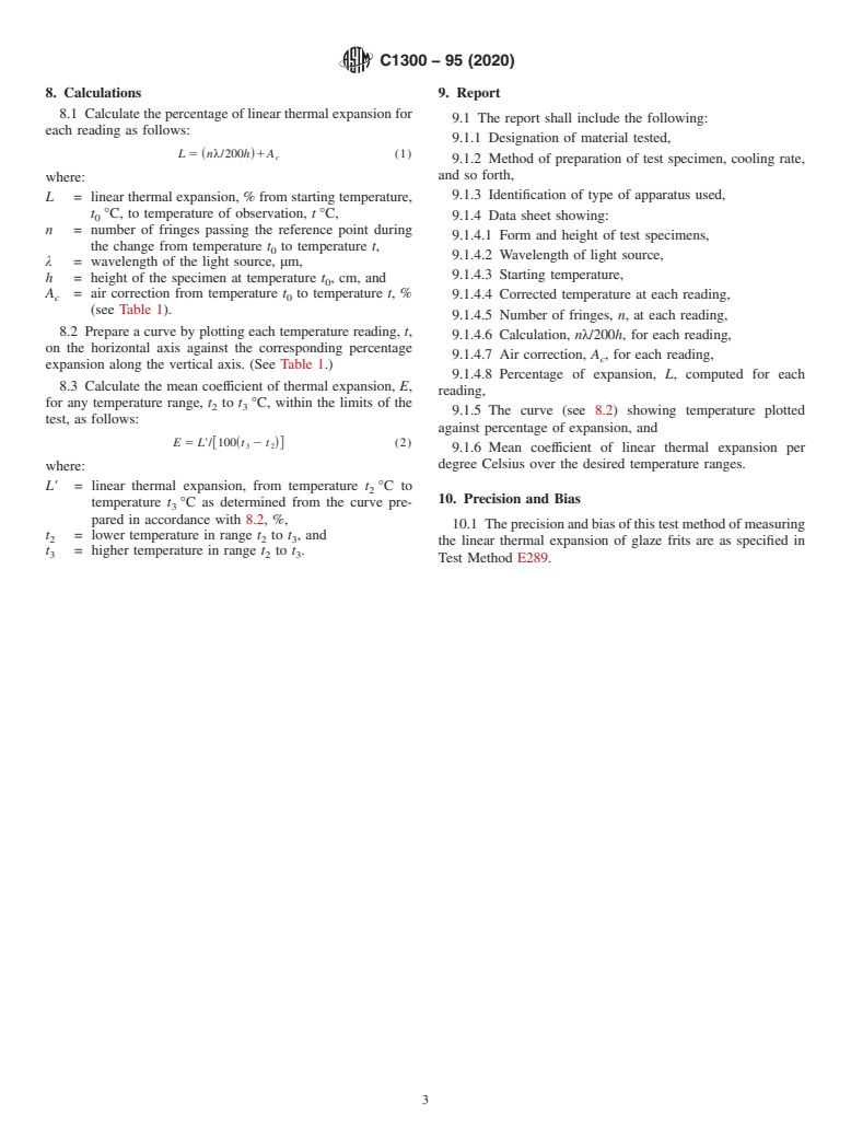 ASTM C1300-95(2020) - Standard Test Method for  Linear Thermal Expansion of Glaze Frits and Ceramic Whiteware   Materials by Interferometric Method