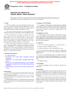 ASTM D1514-15(2020) - Standard Test Method for Carbon Black—Sieve Residue