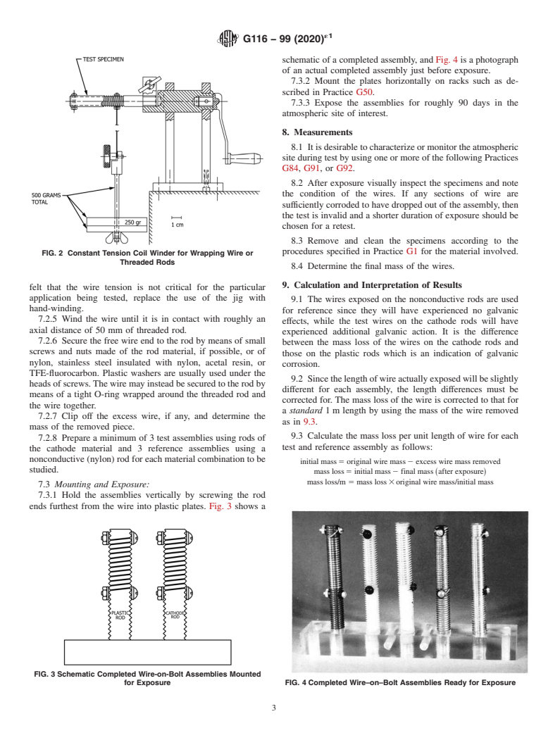 ASTM G116-99(2020)e1 - Standard Practice for Conducting Wire-on-Bolt Test for Atmospheric Galvanic Corrosion