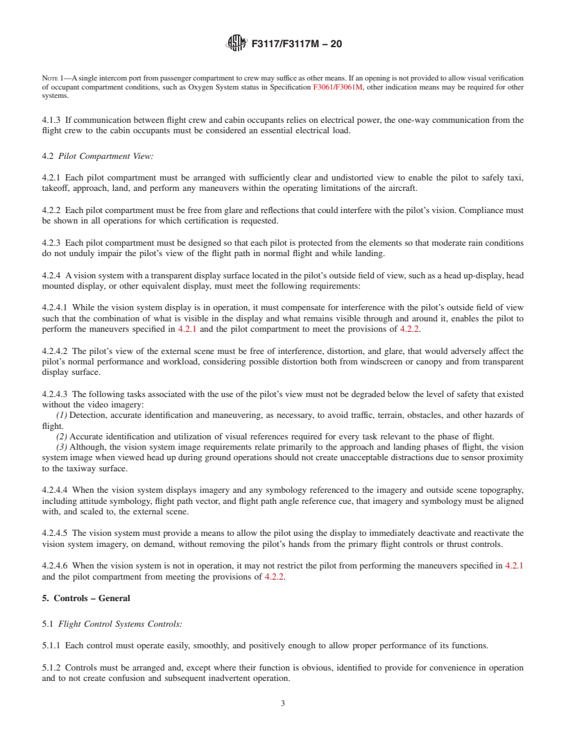 REDLINE ASTM F3117/F3117M-20 - Standard Specification for Crew Interface in Aircraft