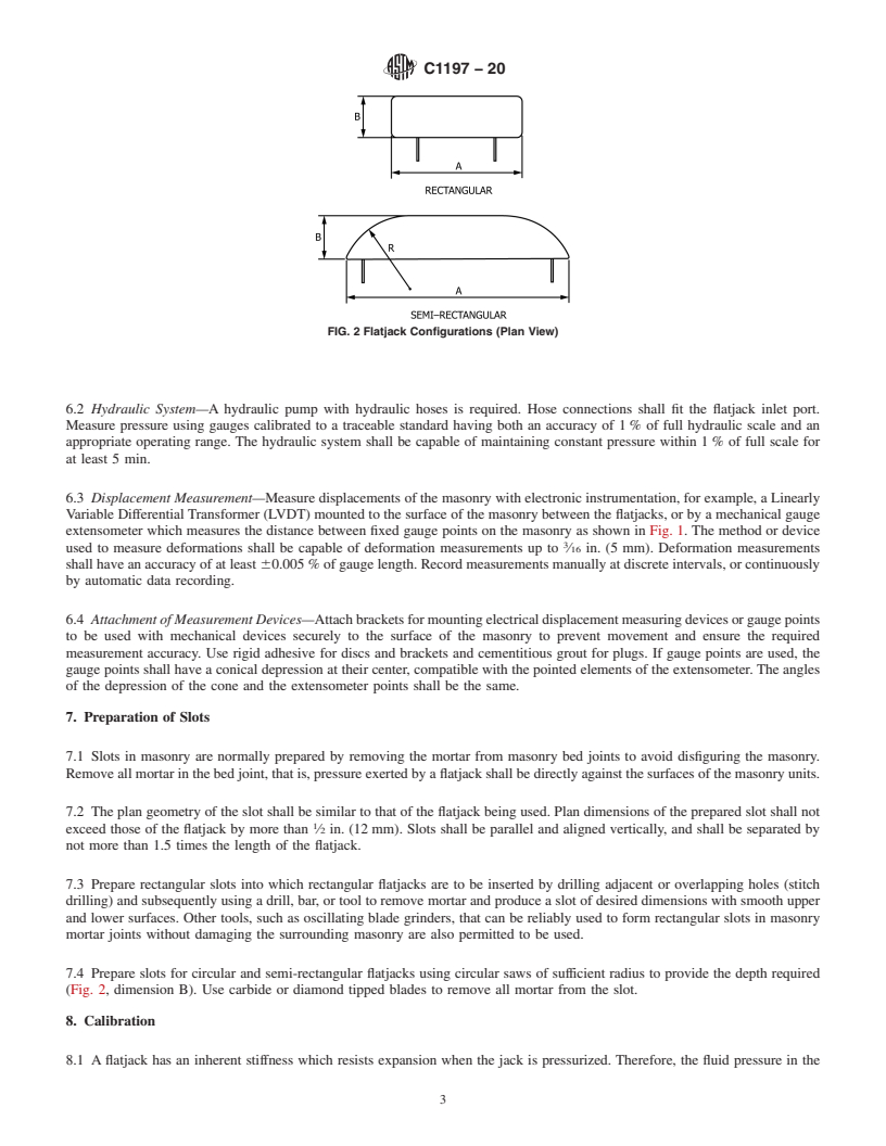 REDLINE ASTM C1197-20 - Standard Test Method for  In Situ Measurement of Masonry Deformability Properties Using  the Flatjack Method