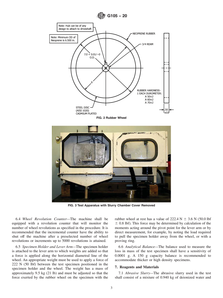 ASTM G105-20 - Standard Test Method for Conducting Wet Sand/Rubber Wheel Abrasion Tests