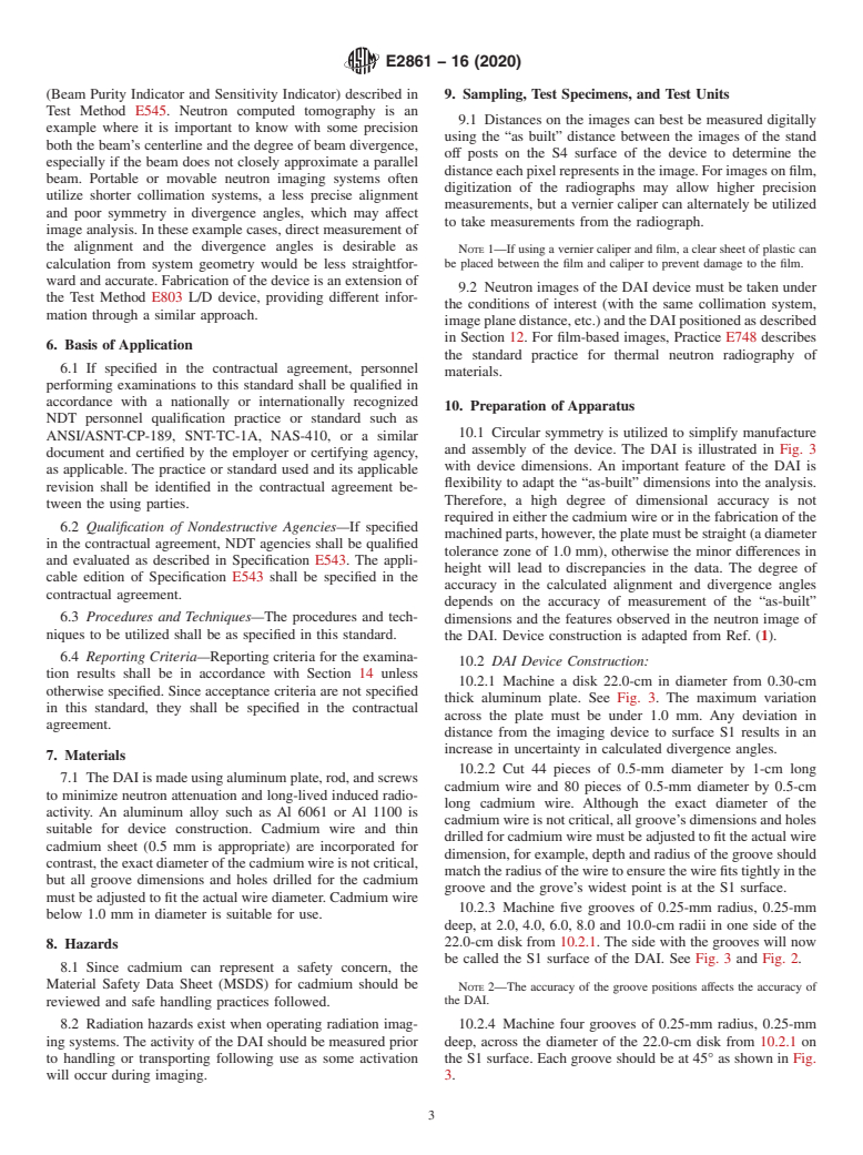 ASTM E2861-16(2020) - Standard Test Method for  Measurement of Beam Divergence and Alignment in Neutron Radiologic Beams