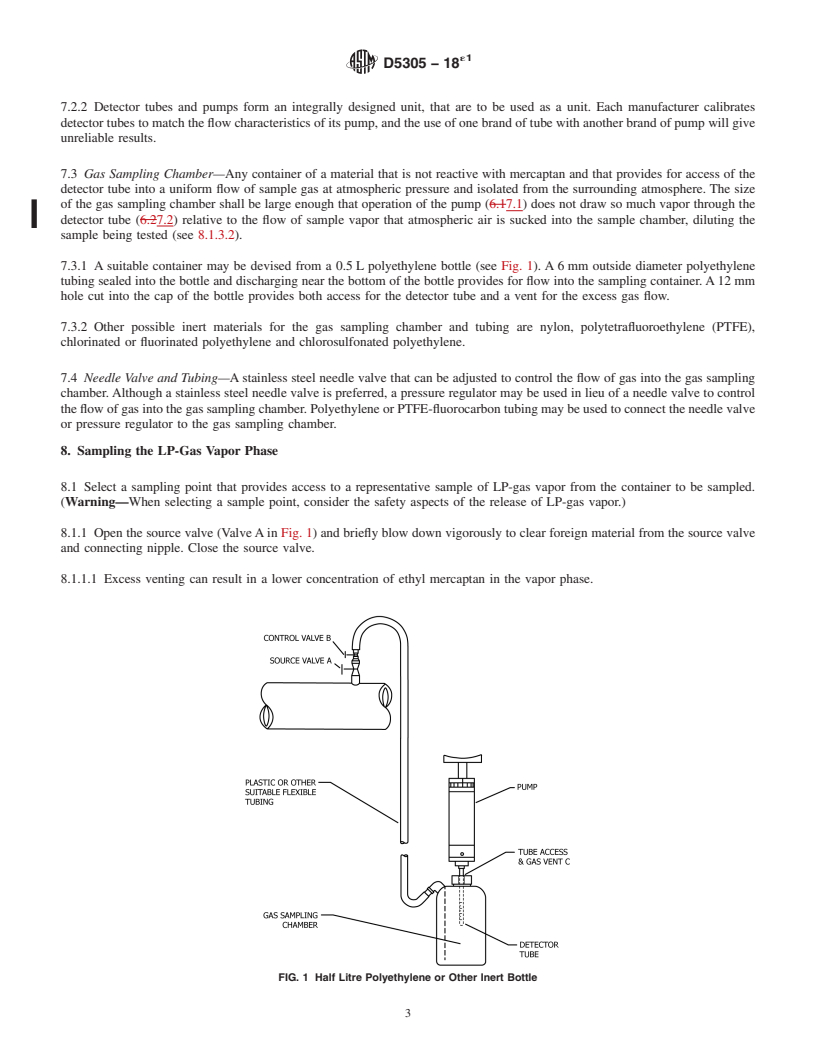 REDLINE ASTM D5305-18e1 - Standard Test Method for Determination of Ethyl Mercaptan in LP-Gas Vapor