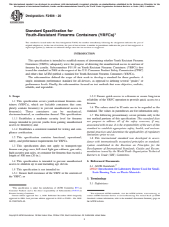ASTM F2456-20 ASTM F2456-20 - Standard Specification for Youth-Resistant Firearms Containers (YRFCs) - Page 1 preview