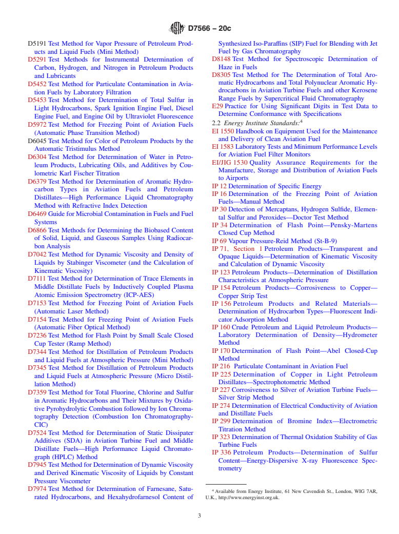 ASTM D7566-20c - Standard Specification for Aviation Turbine Fuel Containing Synthesized Hydrocarbons