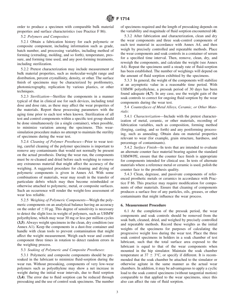 ASTM F1714-96(2002) - Standard Guide for Gravimetric Wear Assessment of Prosthetic Hip-Designs in Simulator Devices