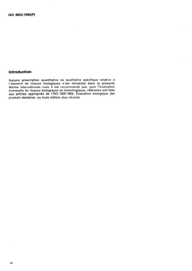 ISO 4823:1992 ISO 4823:1992 - Produits dentaires pour empreintes, a base d'élastomeres - Page 4 preview