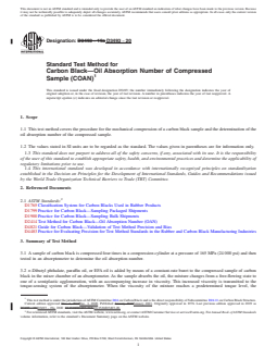 ASTM D3493-20 REDLINE ASTM D3493-20 - Standard Test Method for Carbon Black—Oil Absorption Number of Compressed Sample (COAN)