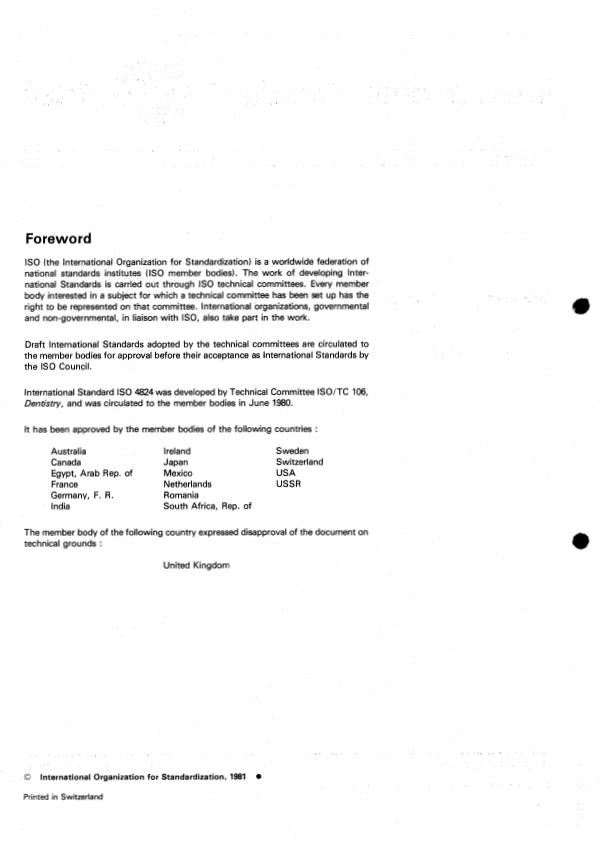 ISO 4824:1981 ISO 4824:1981 - Dentistry -- Porcelain denture teeth - Page 2 preview