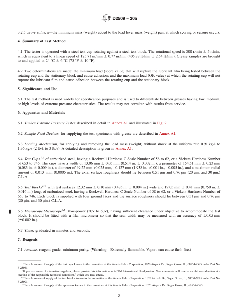 REDLINE ASTM D2509-20a - Standard Test Method for  Measurement of Load-Carrying Capacity of Lubricating Grease  (Timken Method)