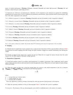 ASTM D7875-20 REDLINE ASTM D7875-20 - Standard Test Method for Determination of Butanol and Acetone Content of Butanol for Blending with Gasoline by Gas Chromatography - Page 4 preview