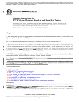 ASTM D3295-20 REDLINE ASTM D3295-20 - Standard Specification for PTFE Tubing, Miniature Beading and Spiral Cut Tubing - Page 1 preview