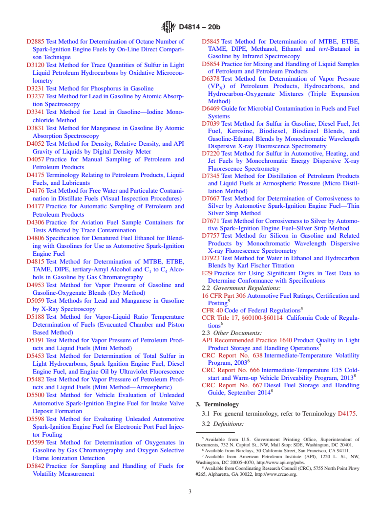 ASTM D4814-20b - Standard Specification for Automotive Spark-Ignition Engine Fuel