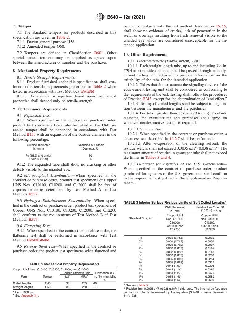 ASTM B640-12a(2021) - Standard Specification for Welded Copper Tube for Air Conditioning and Refrigeration Service