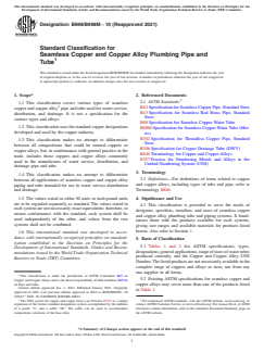 ASTM B698/B698M-10(2021) ASTM B698/B698M-10(2021) - Standard Classification for Seamless Copper and Copper Alloy Plumbing Pipe and Tube - Page 1 preview