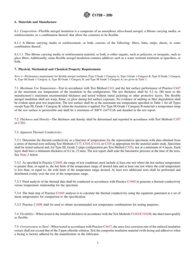 REDLINE ASTM C1728-20b - Standard Specification for  Flexible Aerogel Insulation