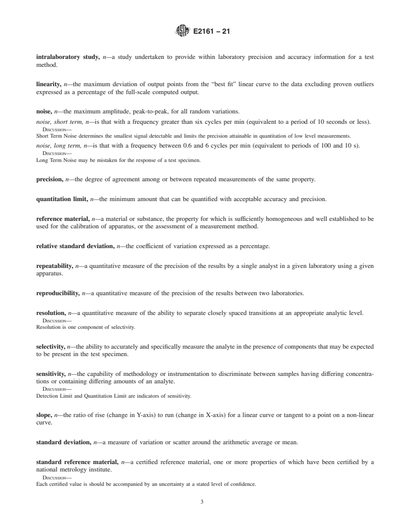 REDLINE ASTM E2161-21 - Standard Terminology Relating to  Performance Validation in Thermal Analysis and Rheology