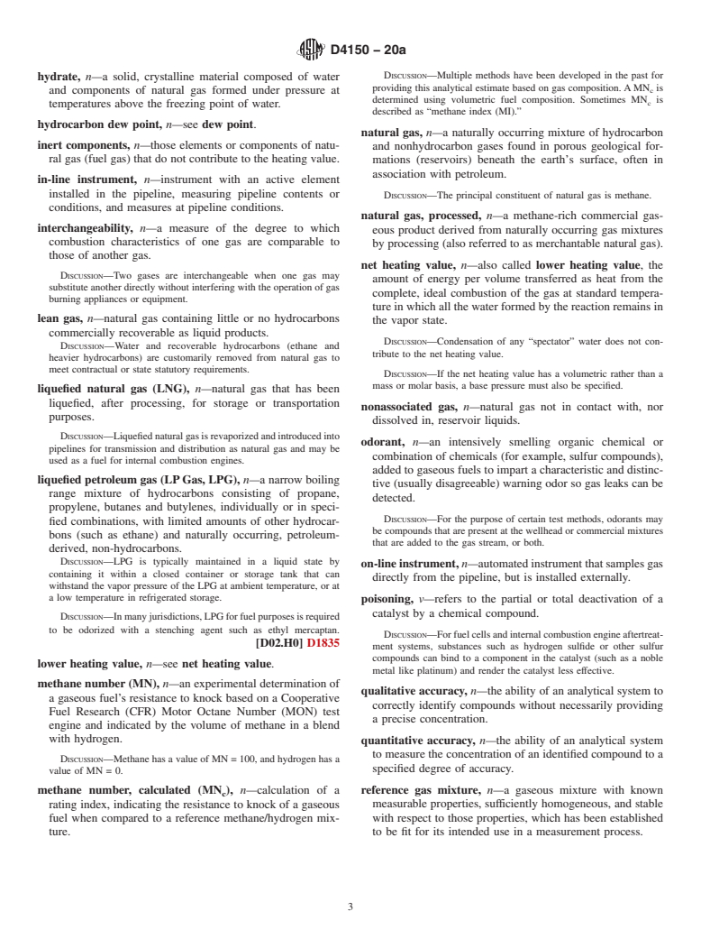 ASTM D4150-20a - Standard Terminology Relating to  Gaseous Fuels