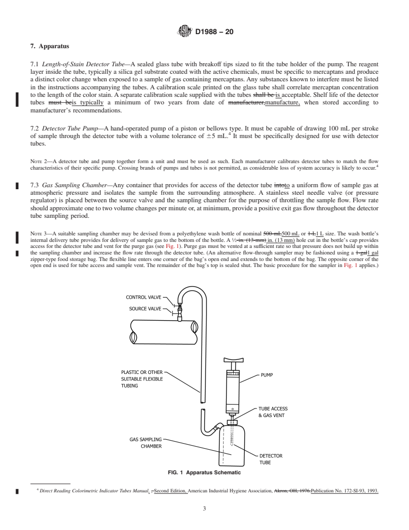 REDLINE ASTM D1988-20 - Standard Test Method for  Mercaptans in Natural Gas Using Length-of-Stain Detector Tubes