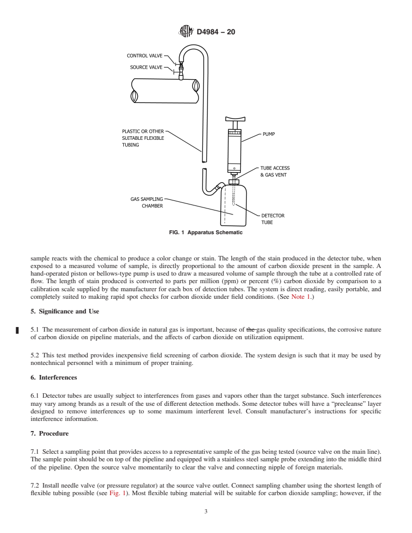 REDLINE ASTM D4984-20 - Standard Test Method for  Carbon Dioxide in Natural Gas Using Length-of-Stain Detector  Tubes