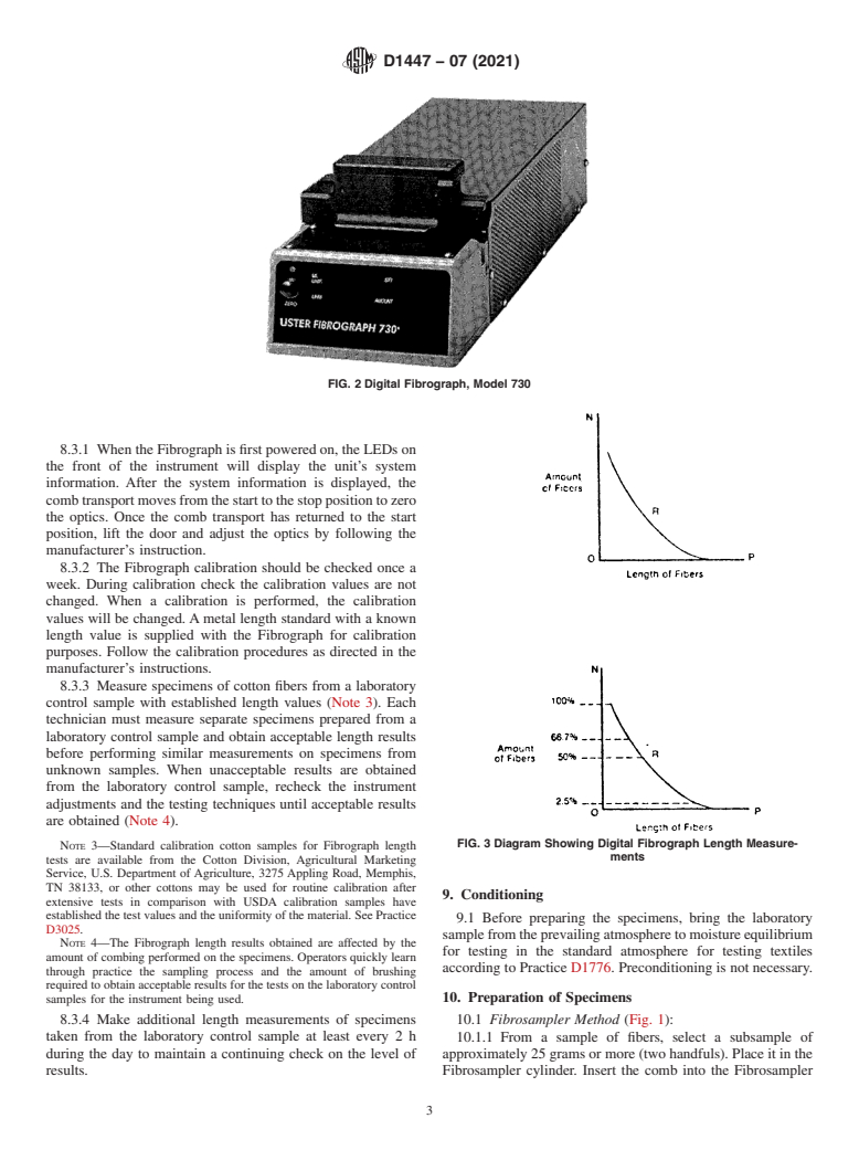 ASTM D1447-07(2021) - Standard Test Method for  Length and Length Uniformity of Cotton Fibers by Photoelectric  Measurement