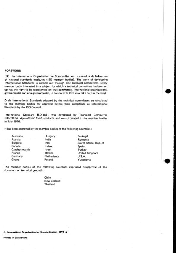 ISO 4831:1978 ISO 4831:1978 - Microbiology -- General guidance for the enumeration of coliforms -- Most probable number technique at 30 degrees C - Page 2 preview