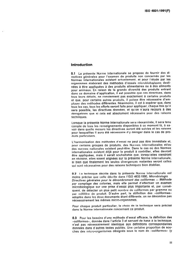 ISO 4831:1991 - Microbiologie -- Directives générales pour le dénombrement des coliformes -- Technique du nombre le plus probable