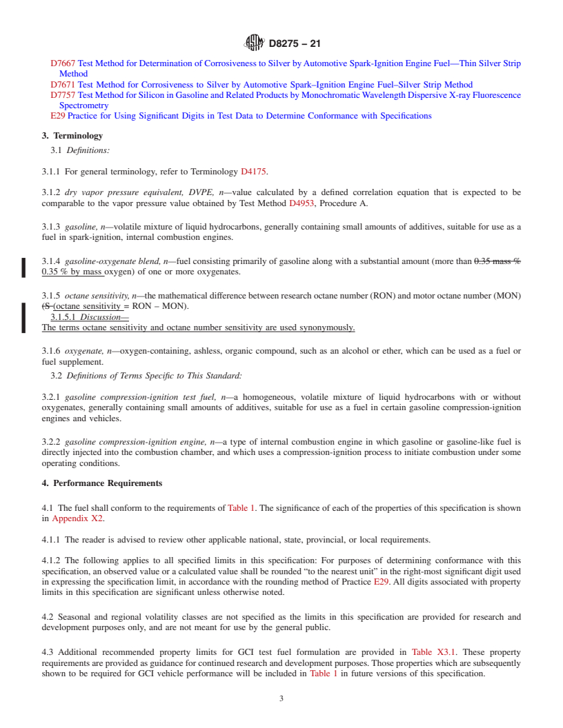 REDLINE ASTM D8275-21 - Standard Specification for Gasoline-like Test Fuel for Compression-Ignition Engines