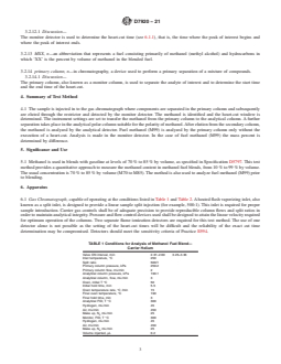 ASTM D7920-21 REDLINE ASTM D7920-21 - Standard Test Method for Determination of Fuel Methanol (M99) and Methanol Fuel Blends (M10 to M99) by Gas Chromatography - Page 3 preview