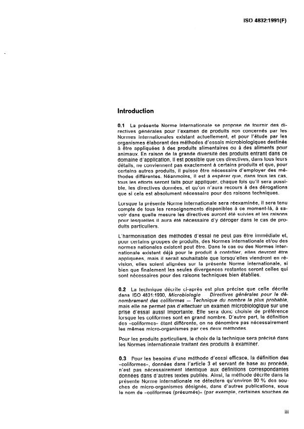 ISO 4832:1991 - Microbiologie -- Directives générales pour le dénombrement des coliformes -- Méthode par comptage des colonies