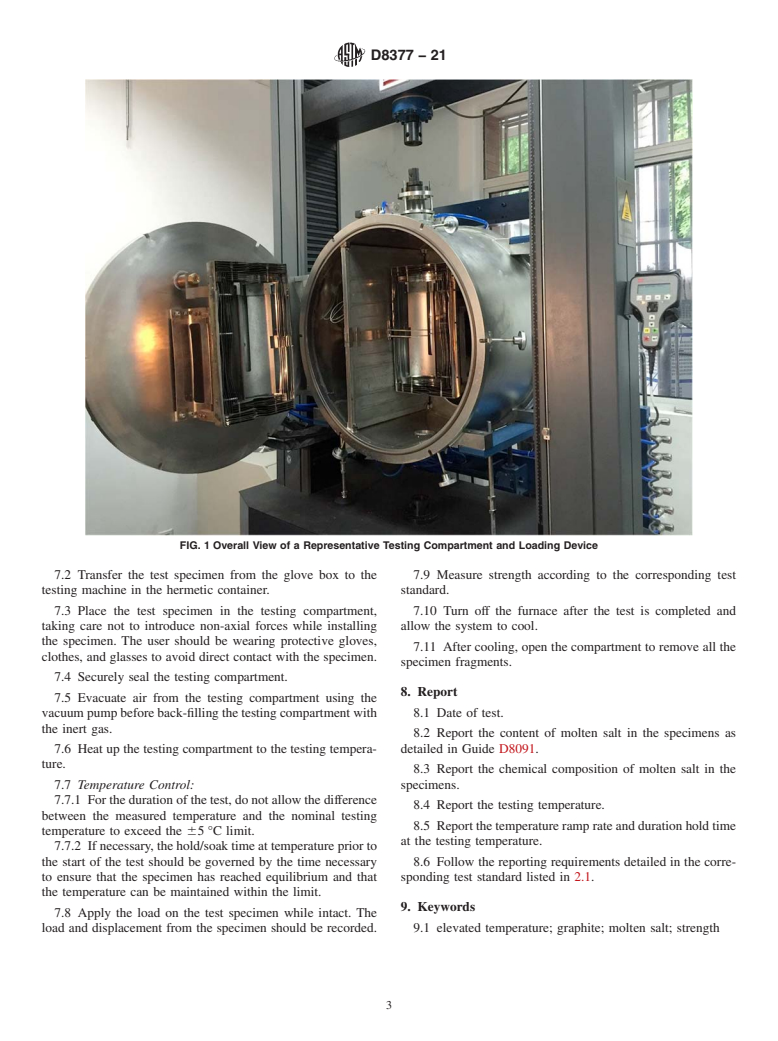 ASTM D8377-21 - Standard Guide for High Temperature Strength Measurements of Graphite Impregnated  with Molten Salt