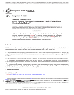 ASTM D5772-21 REDLINE ASTM D5772-21 - Standard Test Method for Cloud Point of Petroleum Products and Liquid Fuels (Linear Cooling Rate Method) - Page 1 preview
